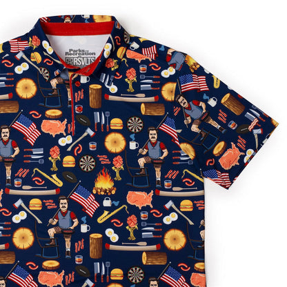 RSVLTS Parks and Rec Breakfast Balls All-Day Polo Ron Swanson's Polo of Greatness – All-Day Polo