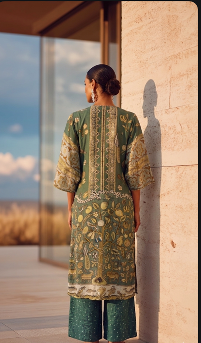 Rooh Green Kurta Set Singapore