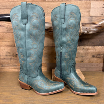 Roper Women's Ryder 16" Snip Toe Boot in Blue
