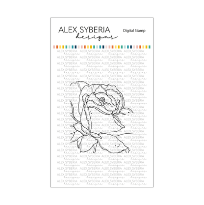 Rose Close-up A2 Card Panel Digital Stamp