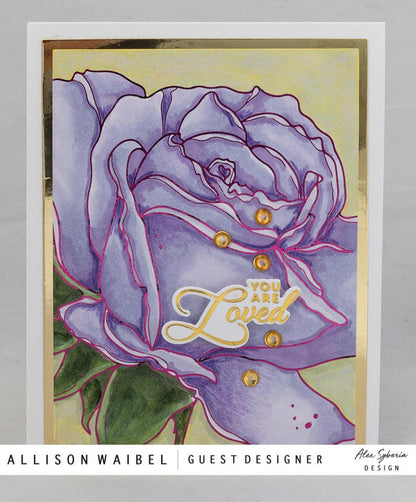 Rose Close-up A2 Card Panel Digi Stamp - Alex Syberia Designs