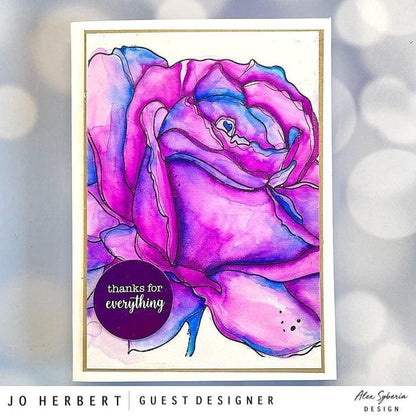 Rose Close-up A2 Card Panel Digi Stamp - Alex Syberia Designs