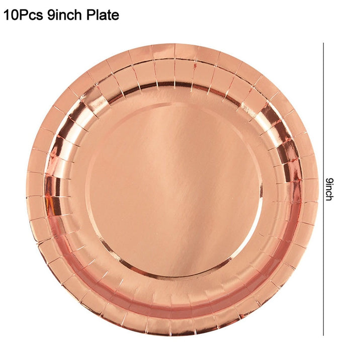 Rose Gold Party Disposable Tableware Sets- Wedding-Bachelorette-Shower Party Assorted Decorations