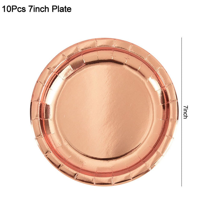 Rose Gold Party Disposable Tableware Sets- Wedding-Bachelorette-Shower Party Assorted Decorations
