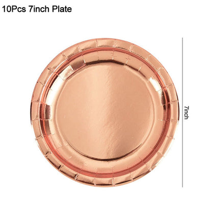Rose Gold Party Disposable Tableware Sets- Wedding-Bachelorette-Shower Party Assorted Decorations