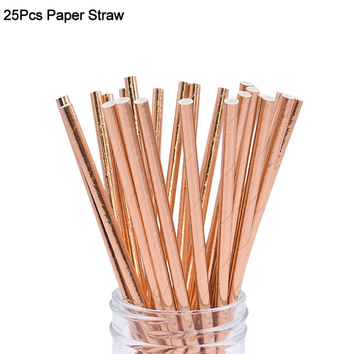 Rose Gold Party Disposable Tableware Sets- Wedding-Bachelorette-Shower Party Assorted Decorations