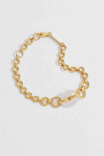 Rose Quartz Graduated Link T-Bar Bracelet