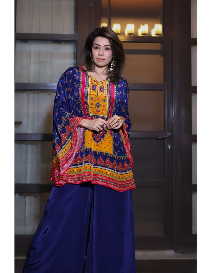 Royal Indigo Kaftan Co-ord Set