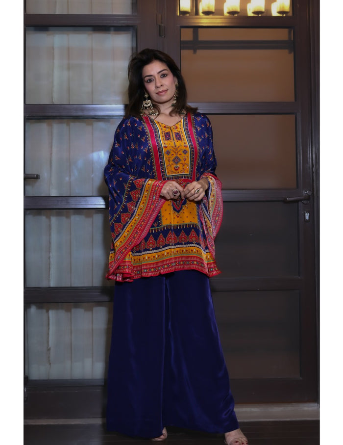 Royal Indigo Kaftan Co-ord Set