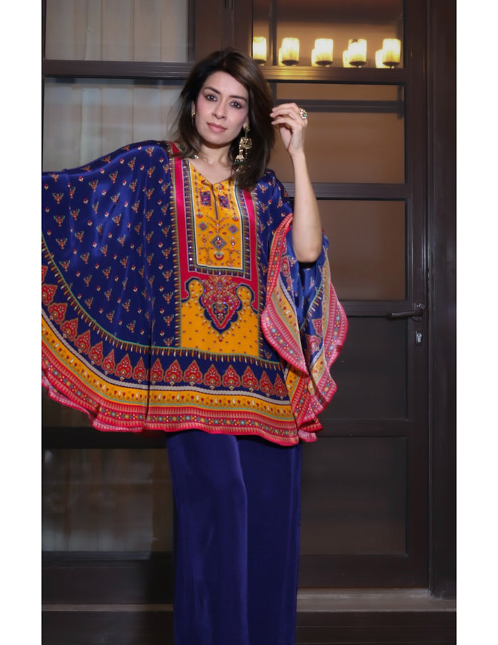 Royal Indigo Kaftan Co-ord Set