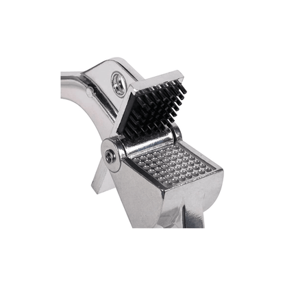 Royal Industries 7 inch Aluminum Garlic Press  This garlic press features pressing nubs that force the garlic through a stainless steel blade. It is extremely easy cleaning and won't leave your hands smelling like garlic all day-ROY GP Hannah's Variety Store