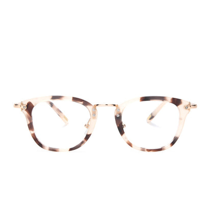 Rue glasses with cream tortoise frames and blue light technology front view