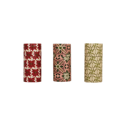 Safety Matches in Tube Matchbox with Seasonal Botanical Pattern (3 Styles)