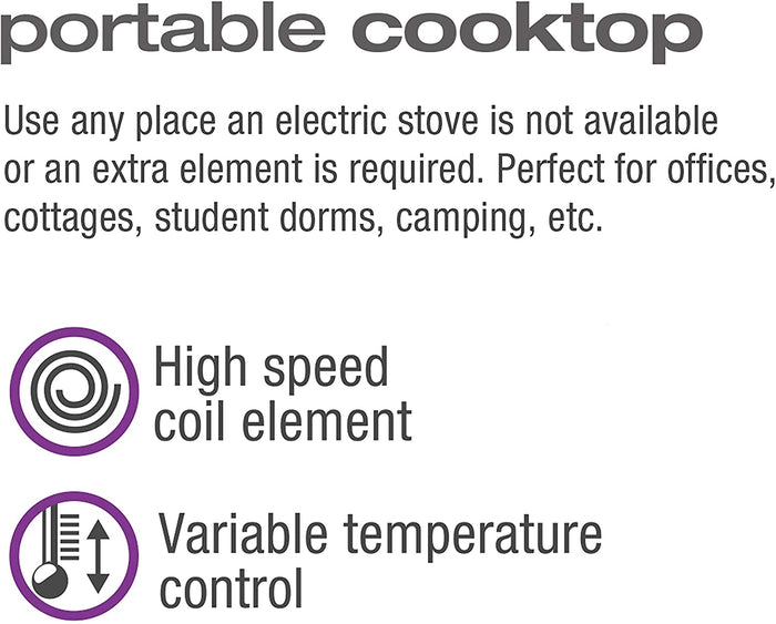 SALTON Dual Element Portable Burner - HP1427