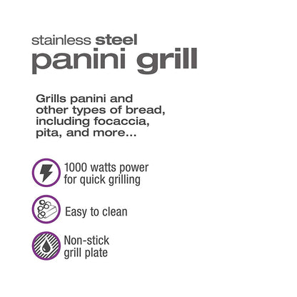 SALTON Stainless Steel Panini Grill - SG1263