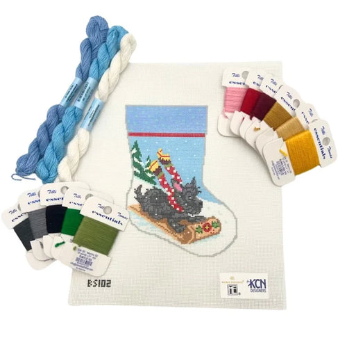 Scottie Sledding Ornament Sized Bauble Stocking Kit