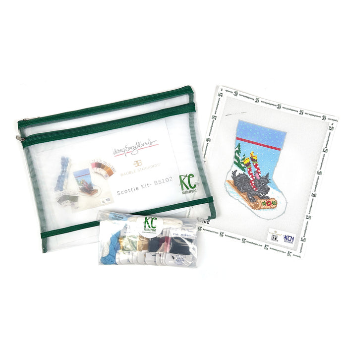 Scottie Sledding Ornament Sized Bauble Stocking Kit