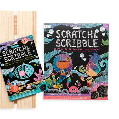 Friendly Fish Scratch and Scribble Mini Scratch Art Kit paired with the Mermaid Magic Scratch and Scribble Kit.