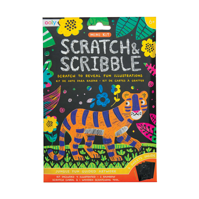 OOLY view of Jungle Fun Mini Scratch and Scribble Art Kit in package