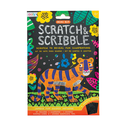 OOLY view of Jungle Fun Mini Scratch and Scribble Art Kit in package