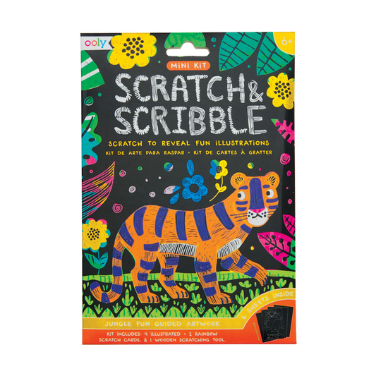 OOLY view of Jungle Fun Mini Scratch and Scribble Art Kit in package