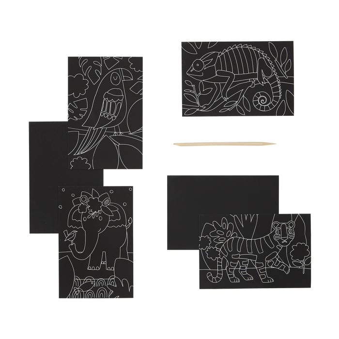 OOLY view of Jungle Fun Mini Scratch and Scribble Art Kit contents