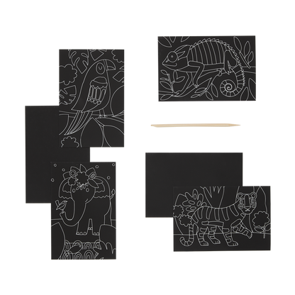 OOLY view of Jungle Fun Mini Scratch and Scribble Art Kit contents