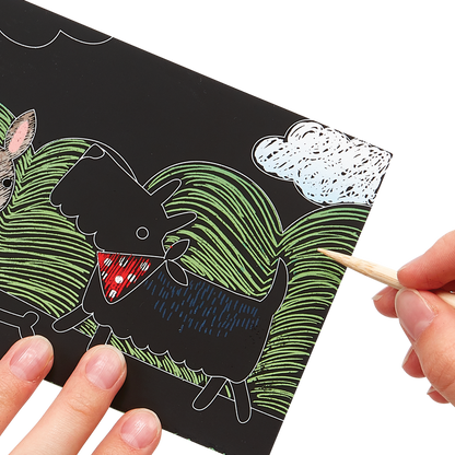 Artwork of the Playful Pups Scratch and Scribble Mini Scratch Art Kit