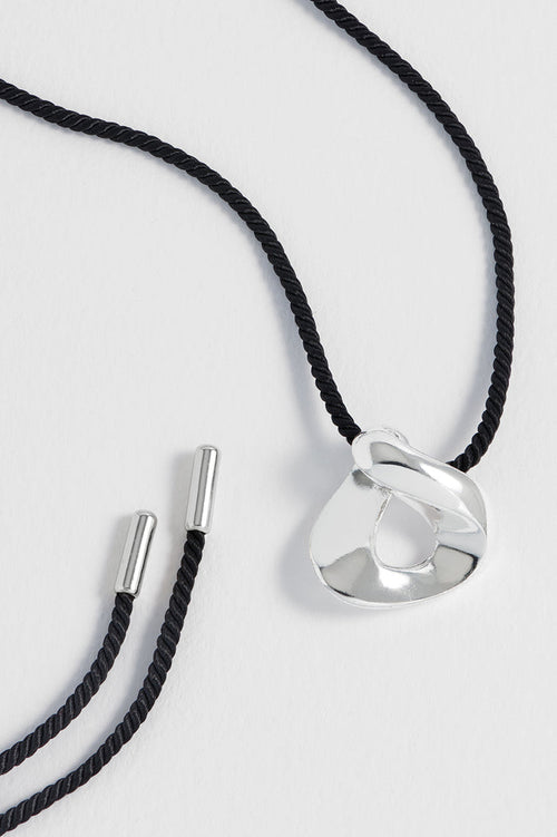 Sculptural Twist Pendant Cord Necklace
