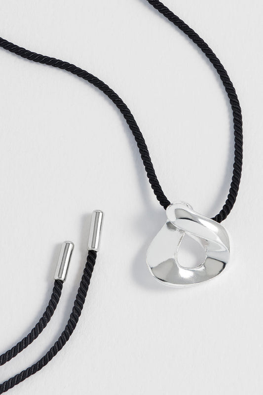 Sculptural Twist Pendant Cord Necklace