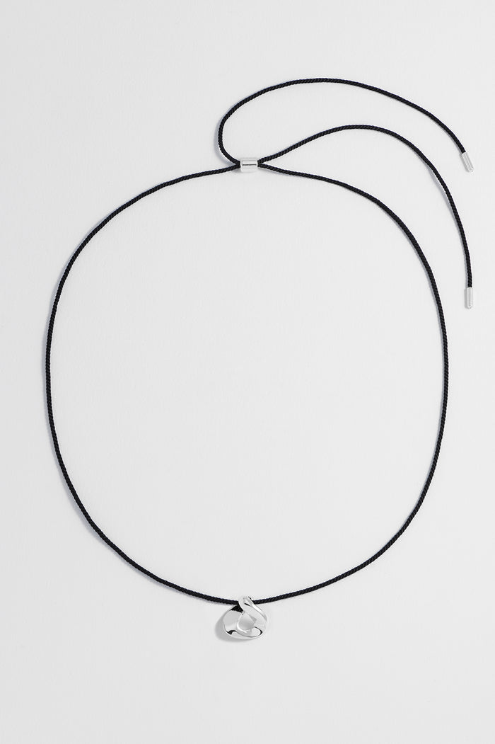 Sculptural Twist Pendant Cord Necklace