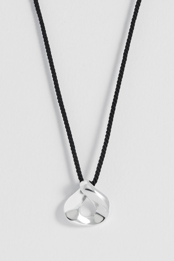 Sculptural Twist Pendant Cord Necklace