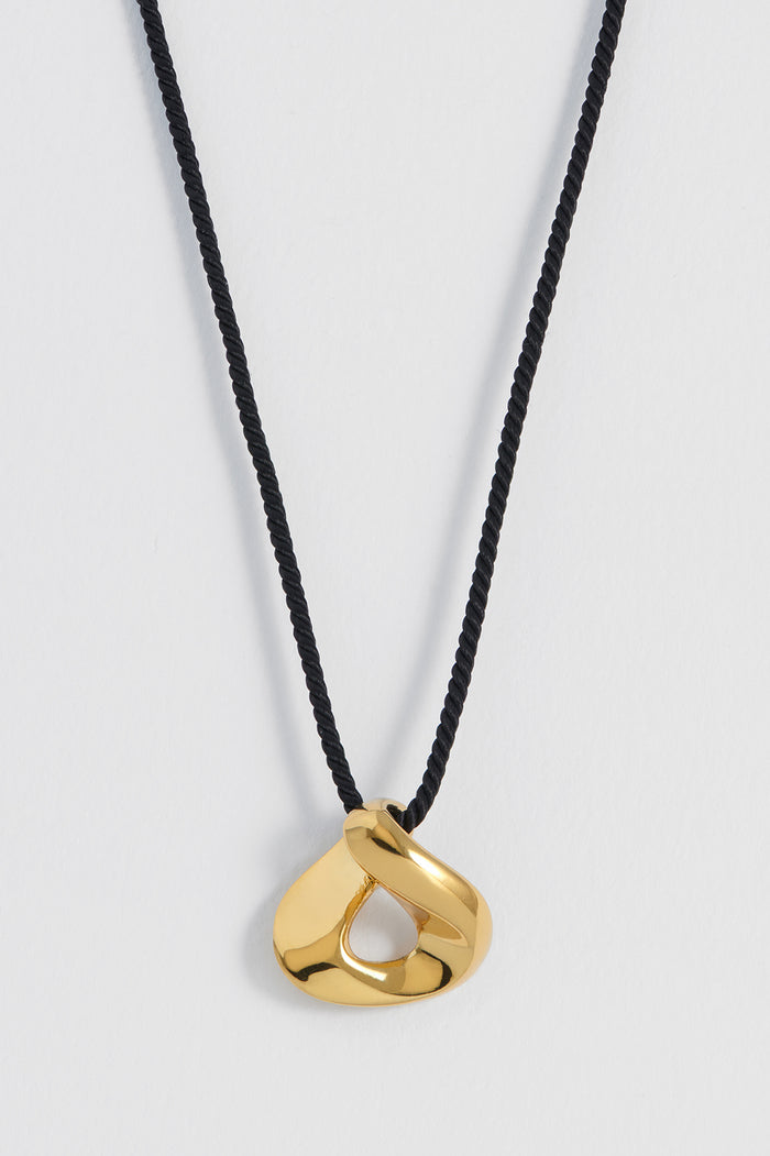 Sculptural Twist Pendant Cord Necklace