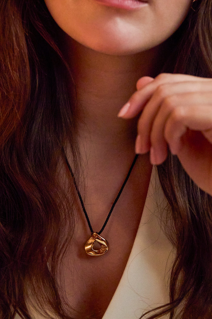 Sculptural Twist Pendant Cord Necklace
