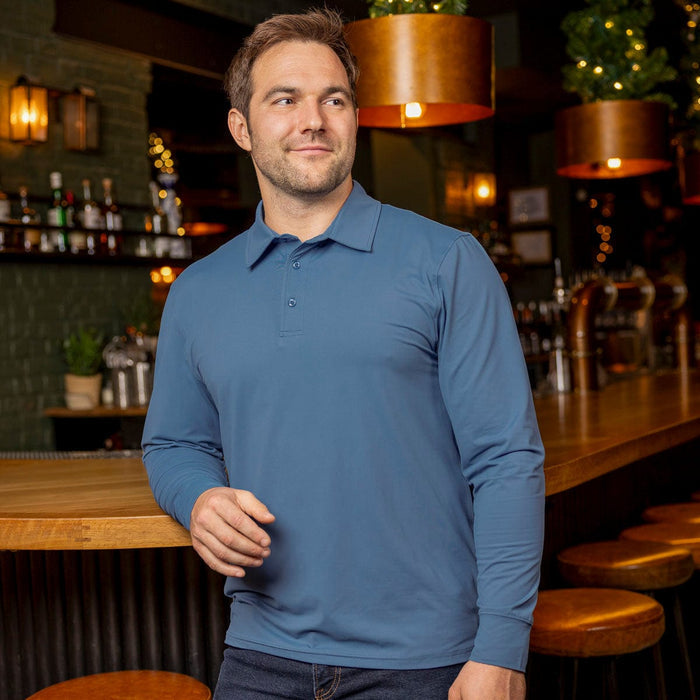 RSVLTS Breakfast Balls Commuter Long Sleeve Polo Seafarer – Commuter Long Sleeve Polo Seafarer – Commuter Long Sleeve Polo