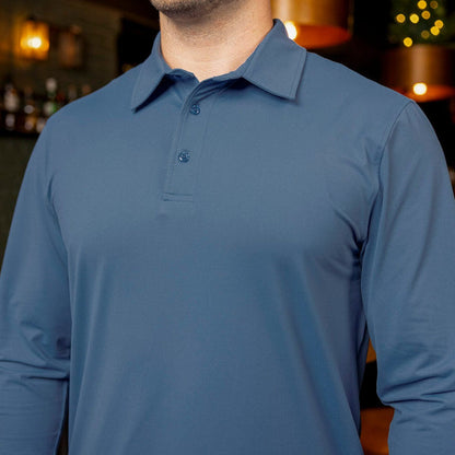 RSVLTS Breakfast Balls Commuter Long Sleeve Polo Seafarer – Commuter Long Sleeve Polo Seafarer – Commuter Long Sleeve Polo