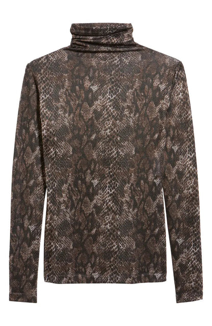 Seamless Printed Turtleneck