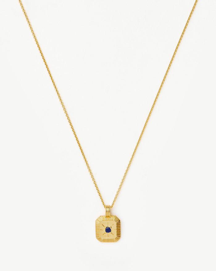 Star Ridge Birthstone Pendant Necklace | 18k Gold Vermeil/Lapis Necklaces Missoma