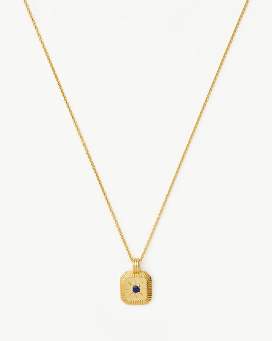 Star Ridge Birthstone Pendant Necklace | 18k Gold Vermeil/Lapis Necklaces Missoma
