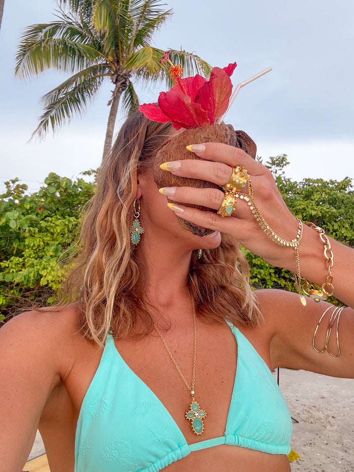 Sequin Hand Chain in Gold