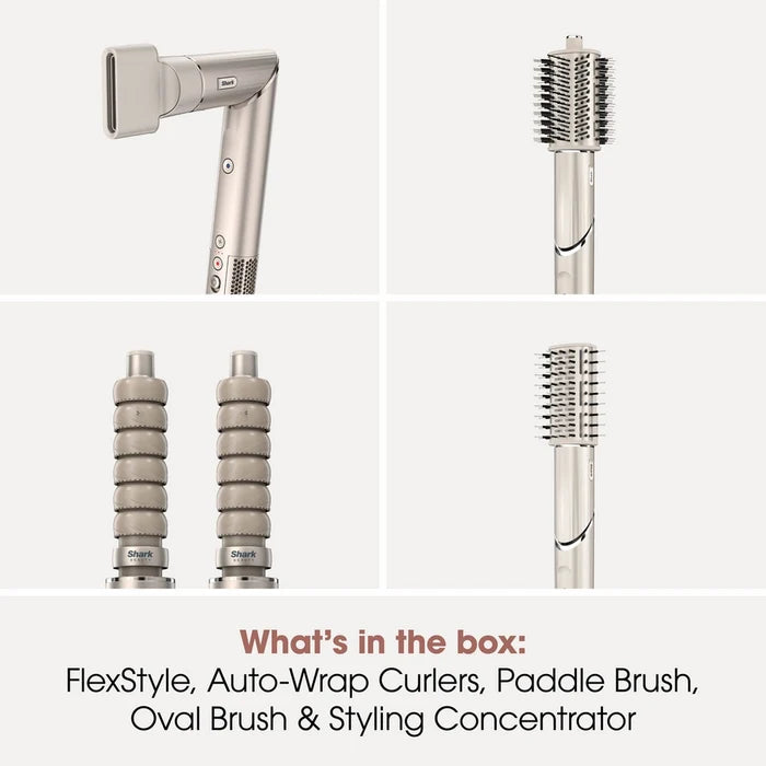 Shark FlexStyle HD436SLUK 4 in 1 Air Styler and Hair Dryer for Straight & Wavy Hair - Stone