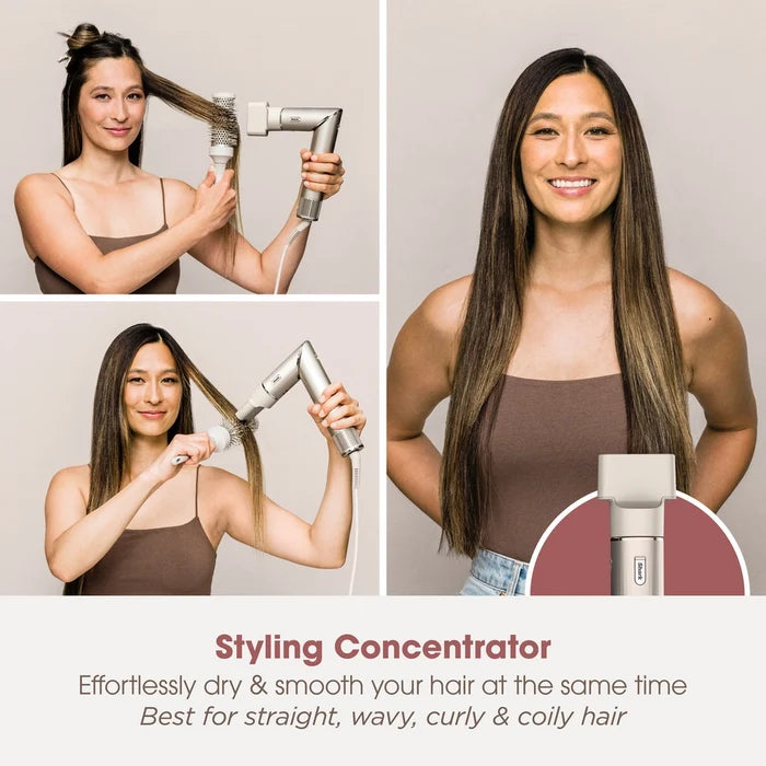 Shark FlexStyle HD436SLUK 4 in 1 Air Styler and Hair Dryer for Straight & Wavy Hair - Stone