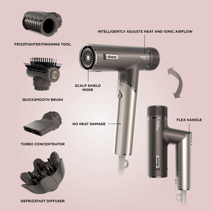 Shark SpeedStyle Pro HD542UK FLEX 4-in-1 High-Velocity Hair Dryer System Mocha Silver