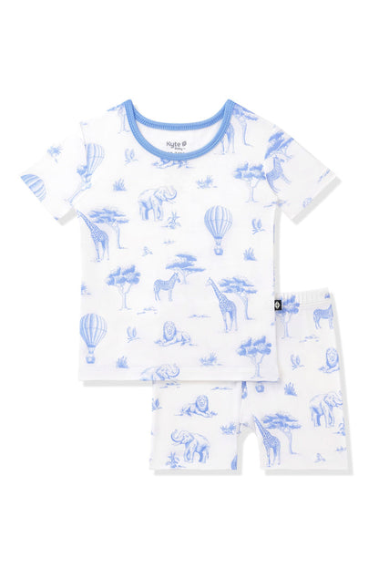 Product photo of the Short Sleeve Pajamas in Toile Safari on a white background