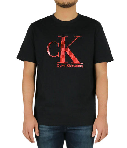 Short Sleeves Textured Monogram Tee