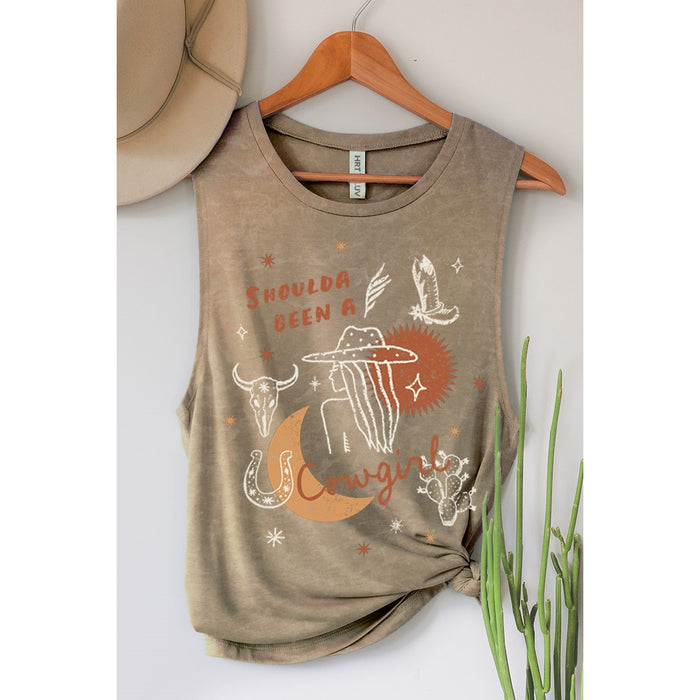 Shoulda Been A Cowgirl Mineral Graphic Vest