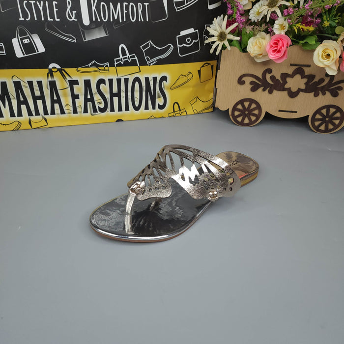 Silver Butterfly Slippers - Maha fashions -  Women Footwear