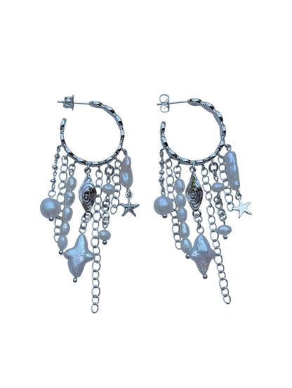 Silver Ocean Mist Earrings