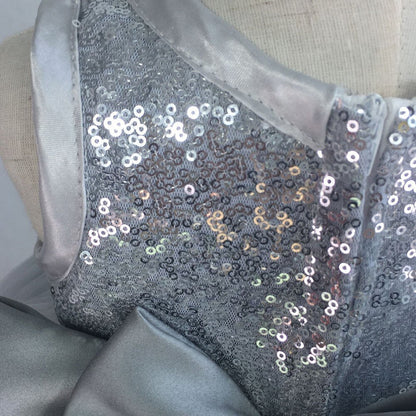 Silver Sequins Sleeveless Princess Baby Girls Dress- Flower Girl Dress