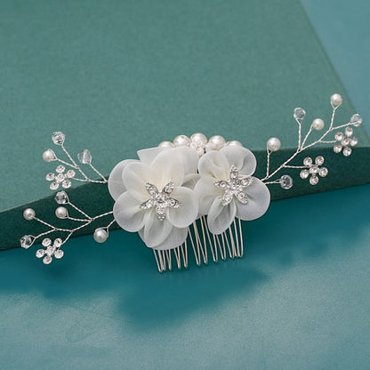 Silver Wedding Hair Combs Leaf Flower Design Bridal Hair Accessories